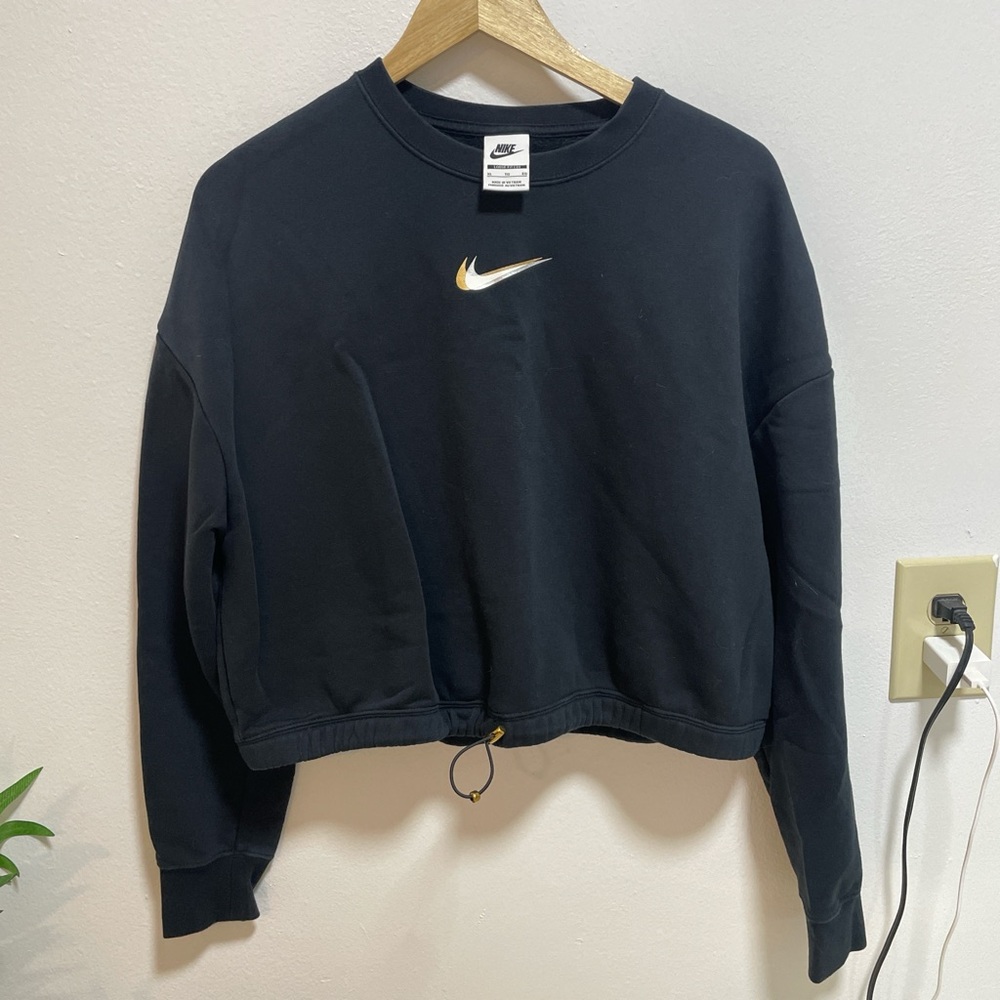 Nike Women's Black Drawstring Sweatshirt